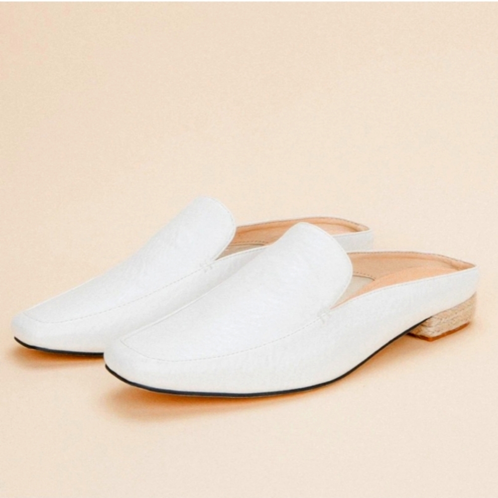 Mi.iM the Fluer white leather mule slip on business loafers size 7 - Picture 2 of 7